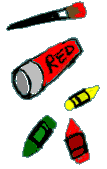 Crayons and paint.