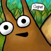 Sherman mushes some leaves underfoot