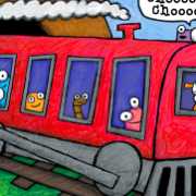 Choo choo! Monsters inna train