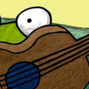 Monster plays guitar