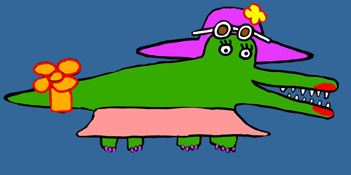 Pixie Dreamigator has even painted her claws. She's full of whimsy.